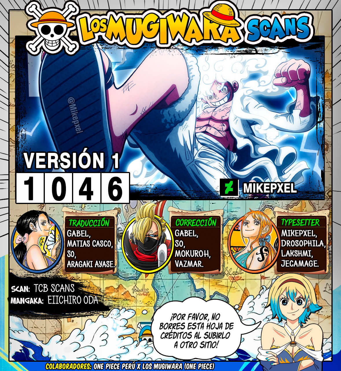 Manga One Piece 1065 en español titulado: Los seis Vegapunk